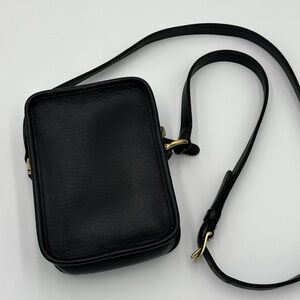 Black Vintage Coach Crossbody Bag with Gold Accents